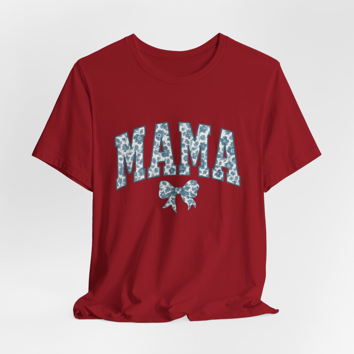 Mama Unisex Jersey Tee, Mother's Day Gift, Mom Shirt, Blue Ribbon Chinoiserie Mama Leoprad Shirt, Womens Tees Mama