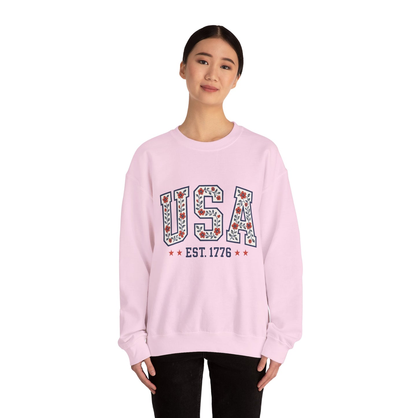 USA July 4th Unisex Sweatshirt, Patriotic Crewneck Pullover, Independence Day Apparel, American Flag Jumper, Fourth of July Gift, Red White
