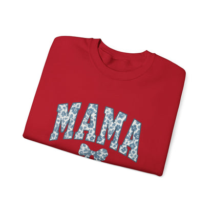 Mama Sweatshirt, Blue Ribbon Shirt, Mothers Day Gift, Aesthetic Gift Mom, Chinoiserie Shirt, Mama Leoprad Shirt, Momgifttee, Blue Mama Shirt