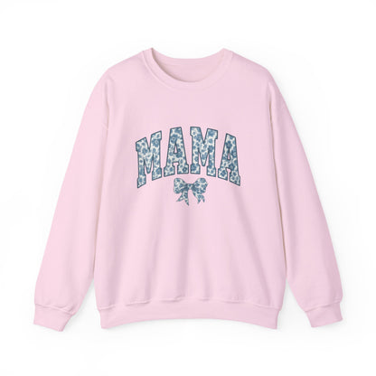 Mama Sweatshirt, Blue Ribbon Shirt, Mothers Day Gift, Aesthetic Gift Mom, Chinoiserie Shirt, Mama Leoprad Shirt, Momgifttee, Blue Mama Shirt