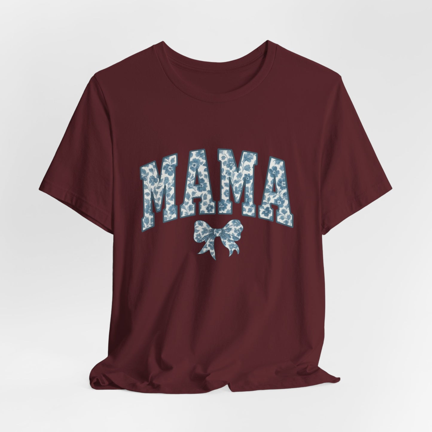Mama Unisex Jersey Tee, Mother's Day Gift, Mom Shirt, Blue Ribbon Chinoiserie Mama Leoprad Shirt, Womens Tees Mama