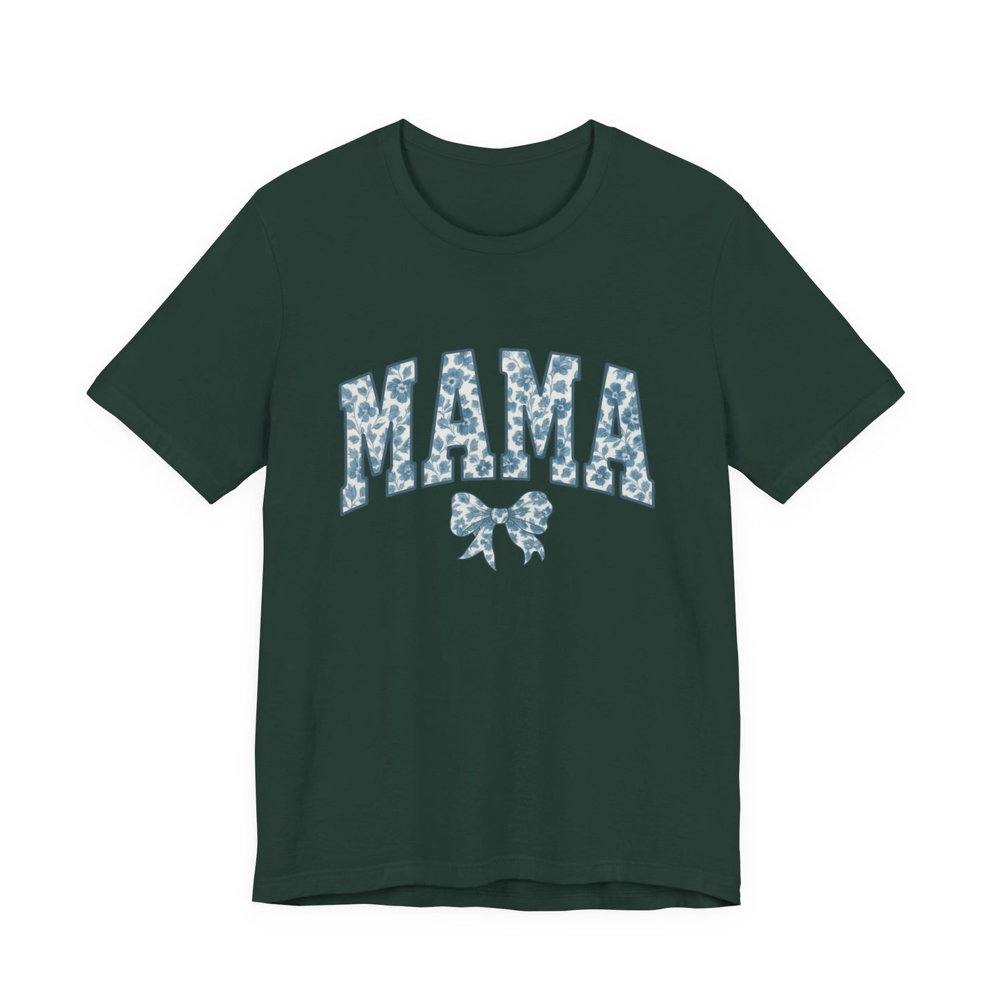 Mama Unisex Jersey Tee, Mother's Day Gift, Mom Shirt, Blue Ribbon Chinoiserie Mama Leoprad Shirt, Womens Tees Mama
