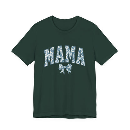 Mama Unisex Jersey Tee, Mother's Day Gift, Mom Shirt, Blue Ribbon Chinoiserie Mama Leoprad Shirt, Womens Tees Mama