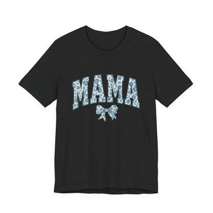Mama Unisex Jersey Tee, Mother's Day Gift, Mom Shirt, Blue Ribbon Chinoiserie Mama Leoprad Shirt, Womens Tees Mama