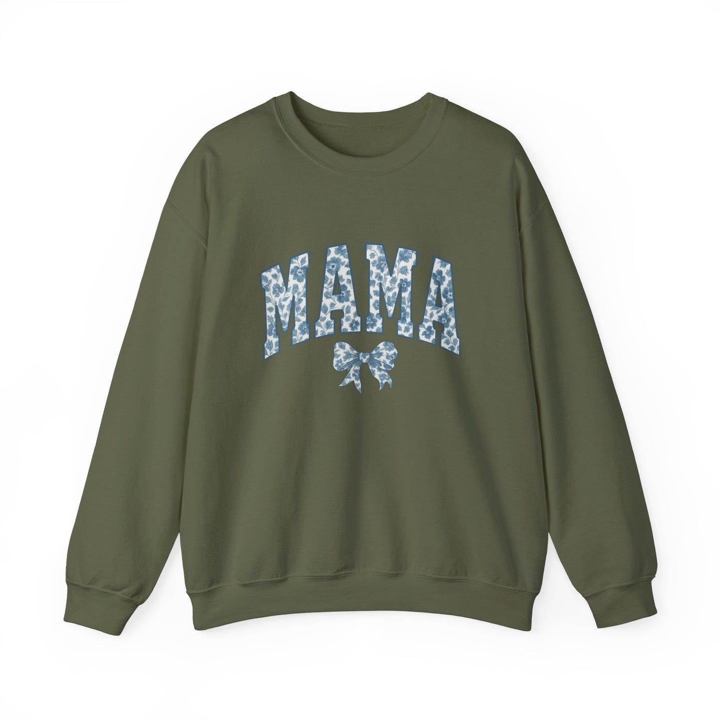 Mama Sweatshirt, Blue Ribbon Shirt, Mothers Day Gift, Aesthetic Gift Mom, Chinoiserie Shirt, Mama Leoprad Shirt, Momgifttee, Blue Mama Shirt