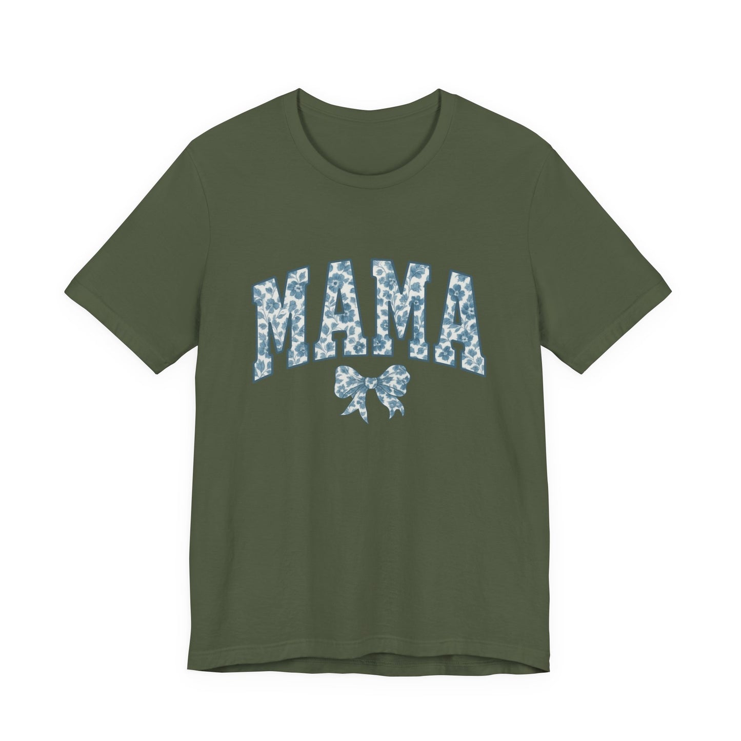 Mama Unisex Jersey Tee, Mother's Day Gift, Mom Shirt, Blue Ribbon Chinoiserie Mama Leoprad Shirt, Womens Tees Mama