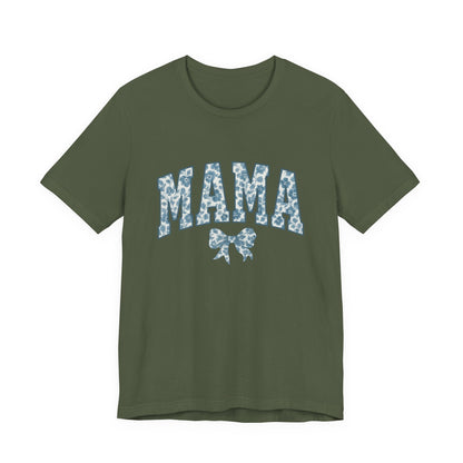 Mama Unisex Jersey Tee, Mother's Day Gift, Mom Shirt, Blue Ribbon Chinoiserie Mama Leoprad Shirt, Womens Tees Mama