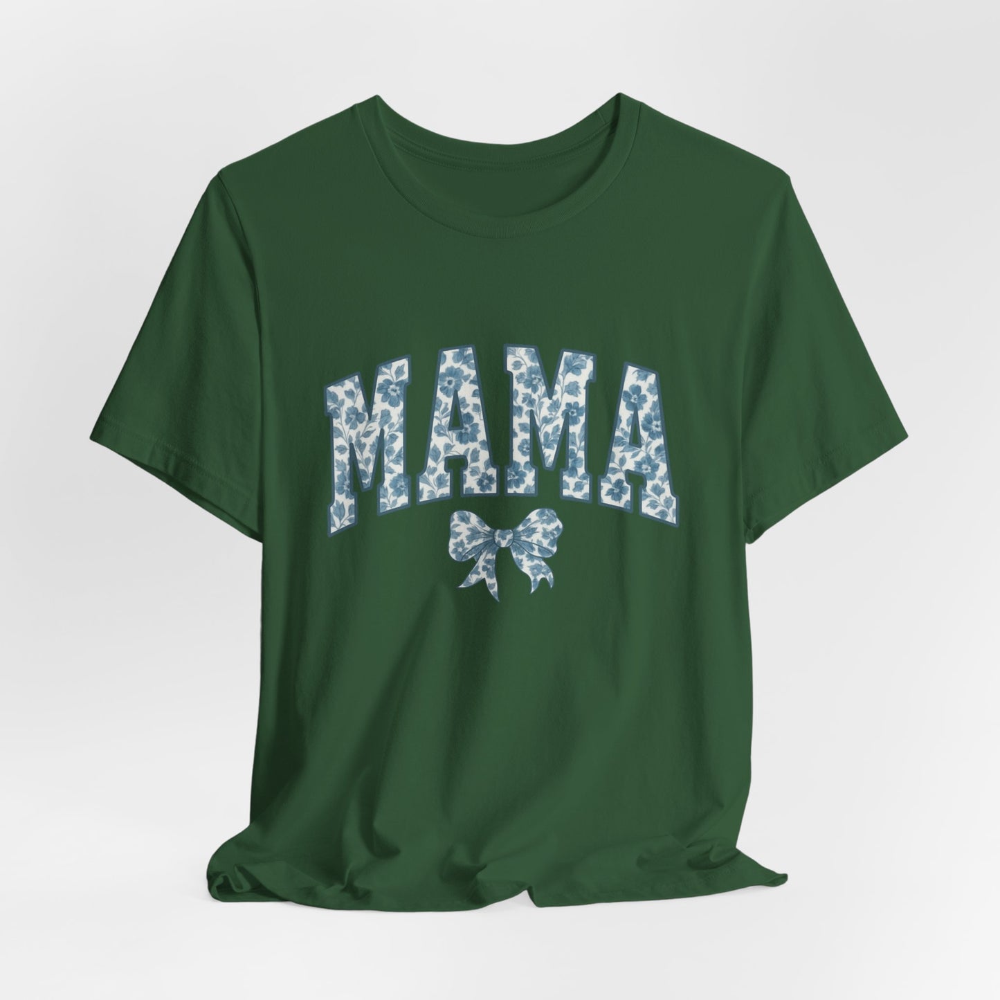 Mama Unisex Jersey Tee, Mother's Day Gift, Mom Shirt, Blue Ribbon Chinoiserie Mama Leoprad Shirt, Womens Tees Mama