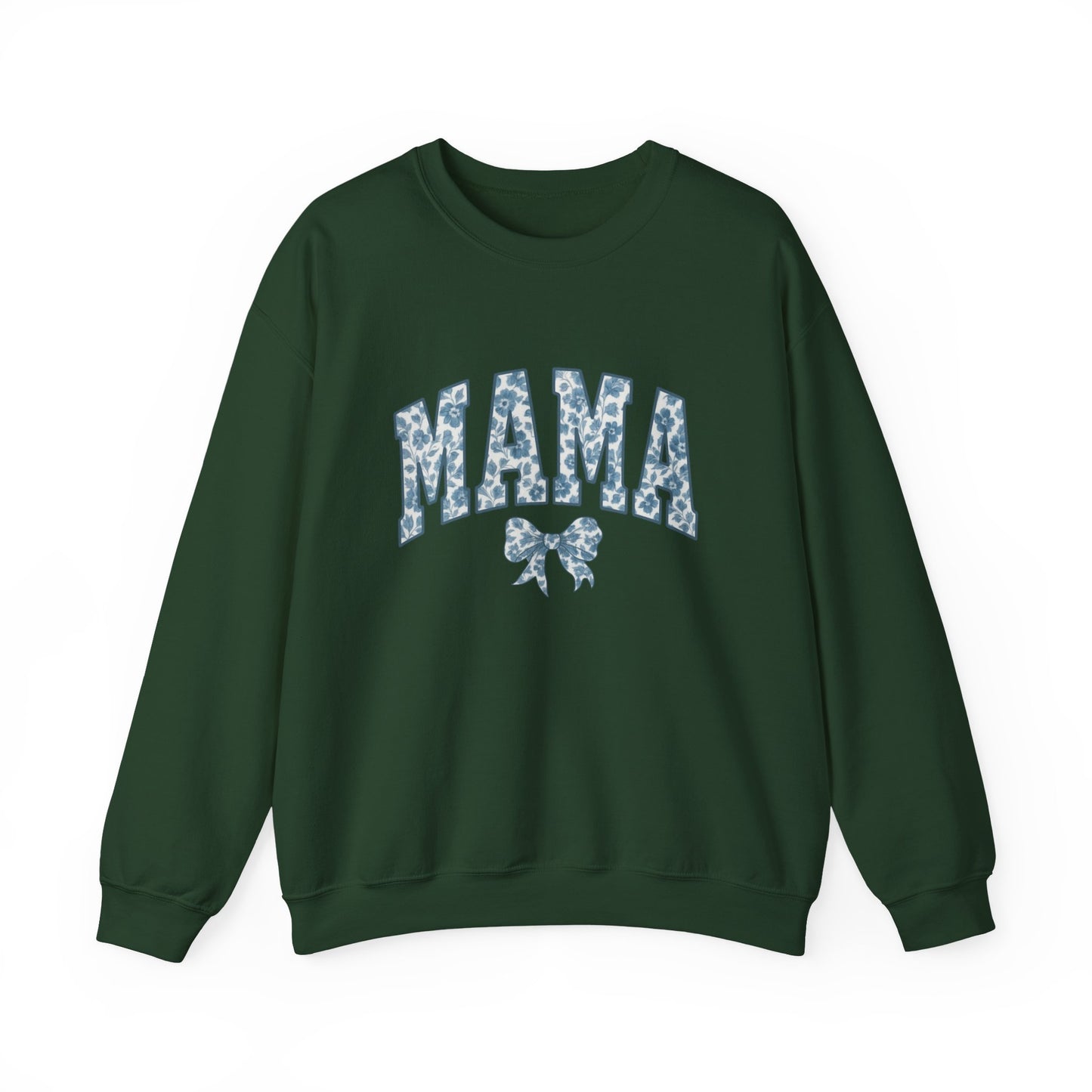 Mama Sweatshirt, Blue Ribbon Shirt, Mothers Day Gift, Aesthetic Gift Mom, Chinoiserie Shirt, Mama Leoprad Shirt, Momgifttee, Blue Mama Shirt