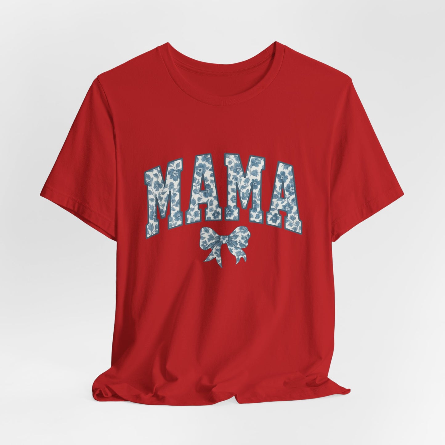 Mama Unisex Jersey Tee, Mother's Day Gift, Mom Shirt, Blue Ribbon Chinoiserie Mama Leoprad Shirt, Womens Tees Mama