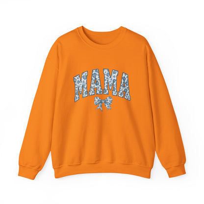 Mama Sweatshirt, Blue Ribbon Shirt, Mothers Day Gift, Aesthetic Gift Mom, Chinoiserie Shirt, Mama Leoprad Shirt, Momgifttee, Blue Mama Shirt