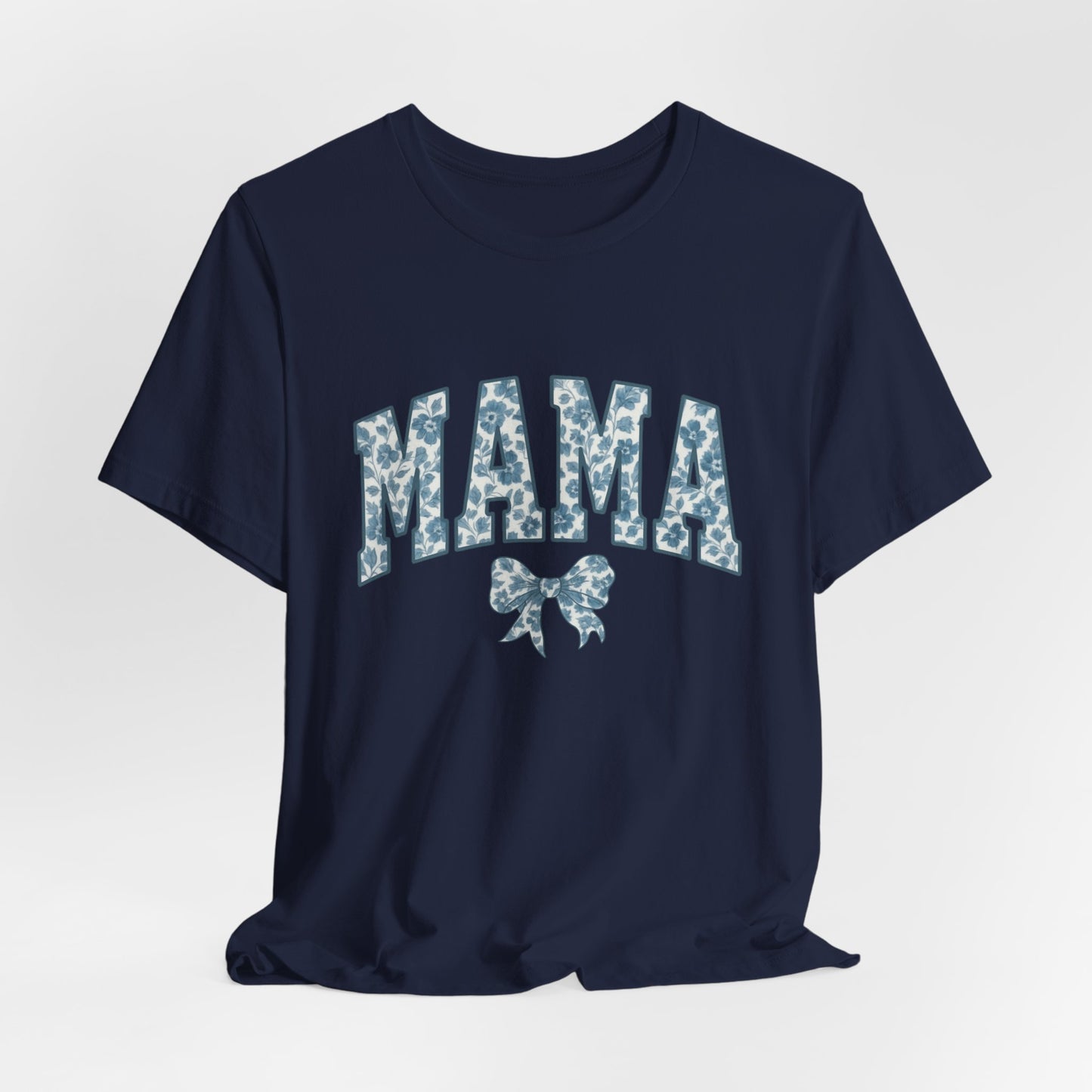 Mama Unisex Jersey Tee, Mother's Day Gift, Mom Shirt, Blue Ribbon Chinoiserie Mama Leoprad Shirt, Womens Tees Mama
