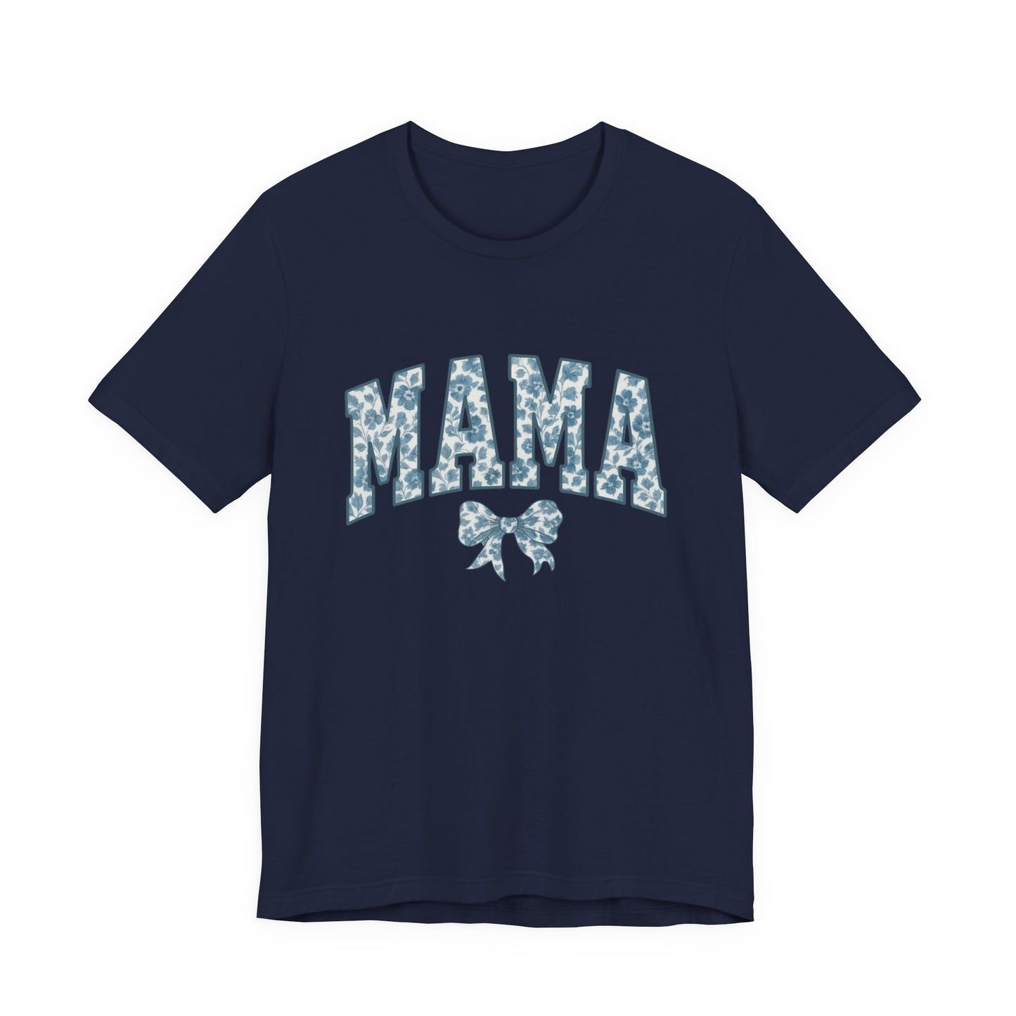 Mama Unisex Jersey Tee, Mother's Day Gift, Mom Shirt, Blue Ribbon Chinoiserie Mama Leoprad Shirt, Womens Tees Mama
