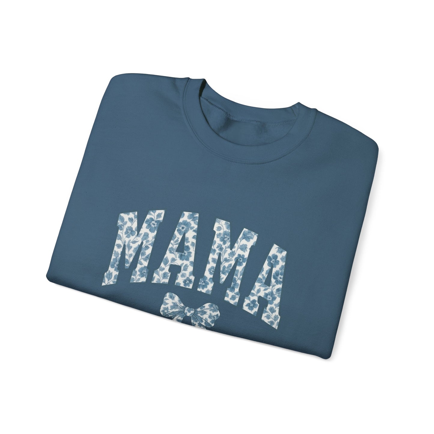 Mama Sweatshirt, Blue Ribbon Shirt, Mothers Day Gift, Aesthetic Gift Mom, Chinoiserie Shirt, Mama Leoprad Shirt, Momgifttee, Blue Mama Shirt