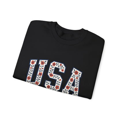 USA July 4th Unisex Sweatshirt, Patriotic Crewneck Pullover, Independence Day Apparel, American Flag Jumper, Fourth of July Gift, Red White