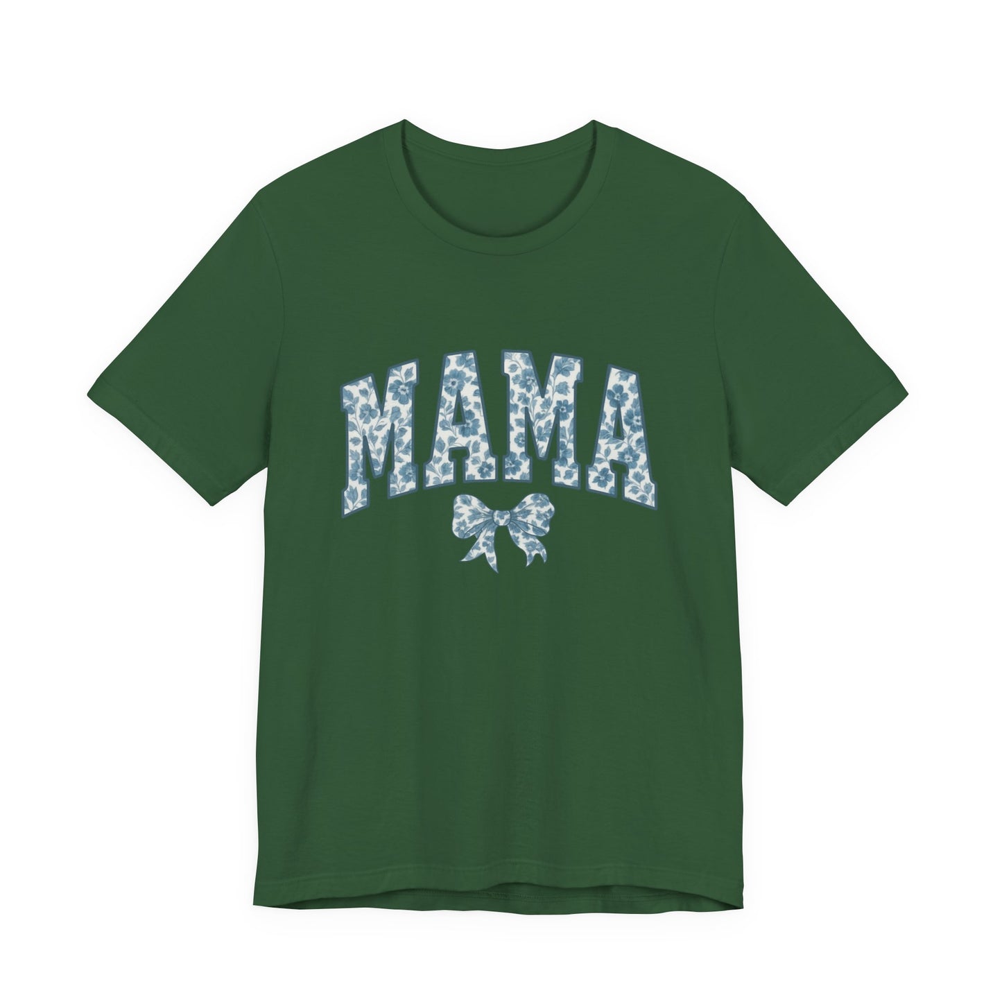 Mama Unisex Jersey Tee, Mother's Day Gift, Mom Shirt, Blue Ribbon Chinoiserie Mama Leoprad Shirt, Womens Tees Mama