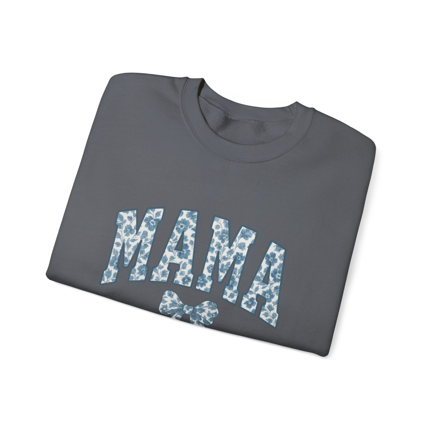 Mama Sweatshirt, Blue Ribbon Shirt, Mothers Day Gift, Aesthetic Gift Mom, Chinoiserie Shirt, Mama Leoprad Shirt, Momgifttee, Blue Mama Shirt