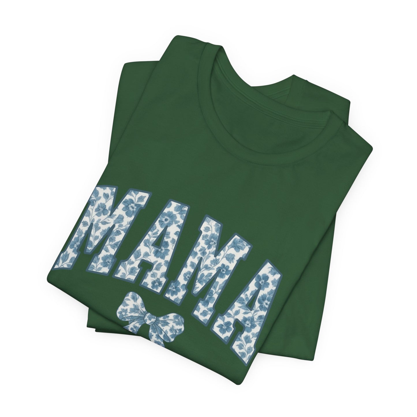 Mama Unisex Jersey Tee, Mother's Day Gift, Mom Shirt, Blue Ribbon Chinoiserie Mama Leoprad Shirt, Womens Tees Mama