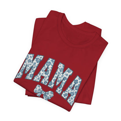 Mama Unisex Jersey Tee, Mother's Day Gift, Mom Shirt, Blue Ribbon Chinoiserie Mama Leoprad Shirt, Womens Tees Mama