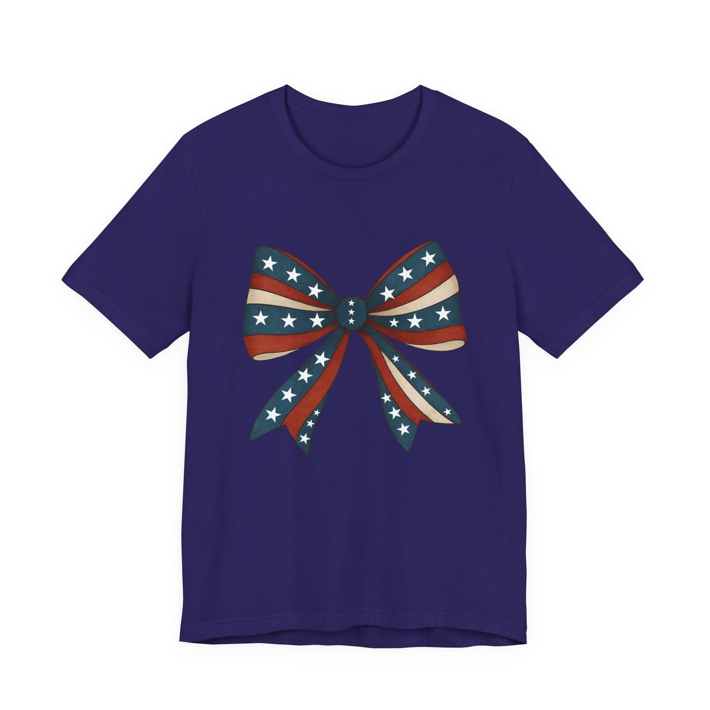 Patriotic Bow Tee, USA Flag Shirt, Independence Day Gift, Casual Summer Wear, Unisex Graphic Tee, Patriotic Tee, Fourth of July Shirt,