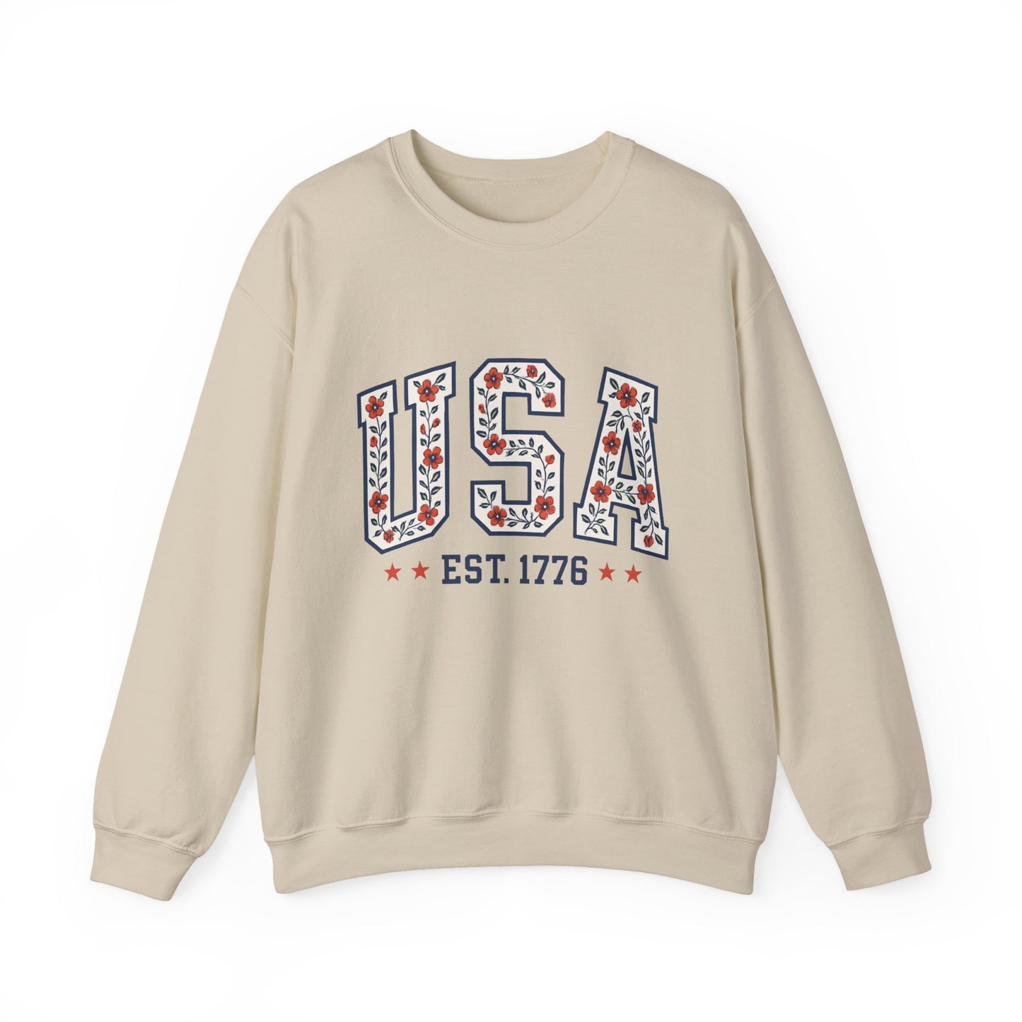 USA July 4th Unisex Sweatshirt, Patriotic Crewneck Pullover, Independence Day Apparel, American Flag Jumper, Fourth of July Gift, Red White