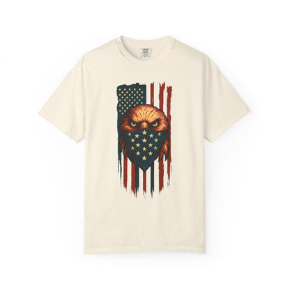 Patriotic Eagle Tee, Unisex Garment-Dyed T-shirt, American Flag Shirt, Outdoor Adventure Apparel, Independence Day Gift, Casual Style