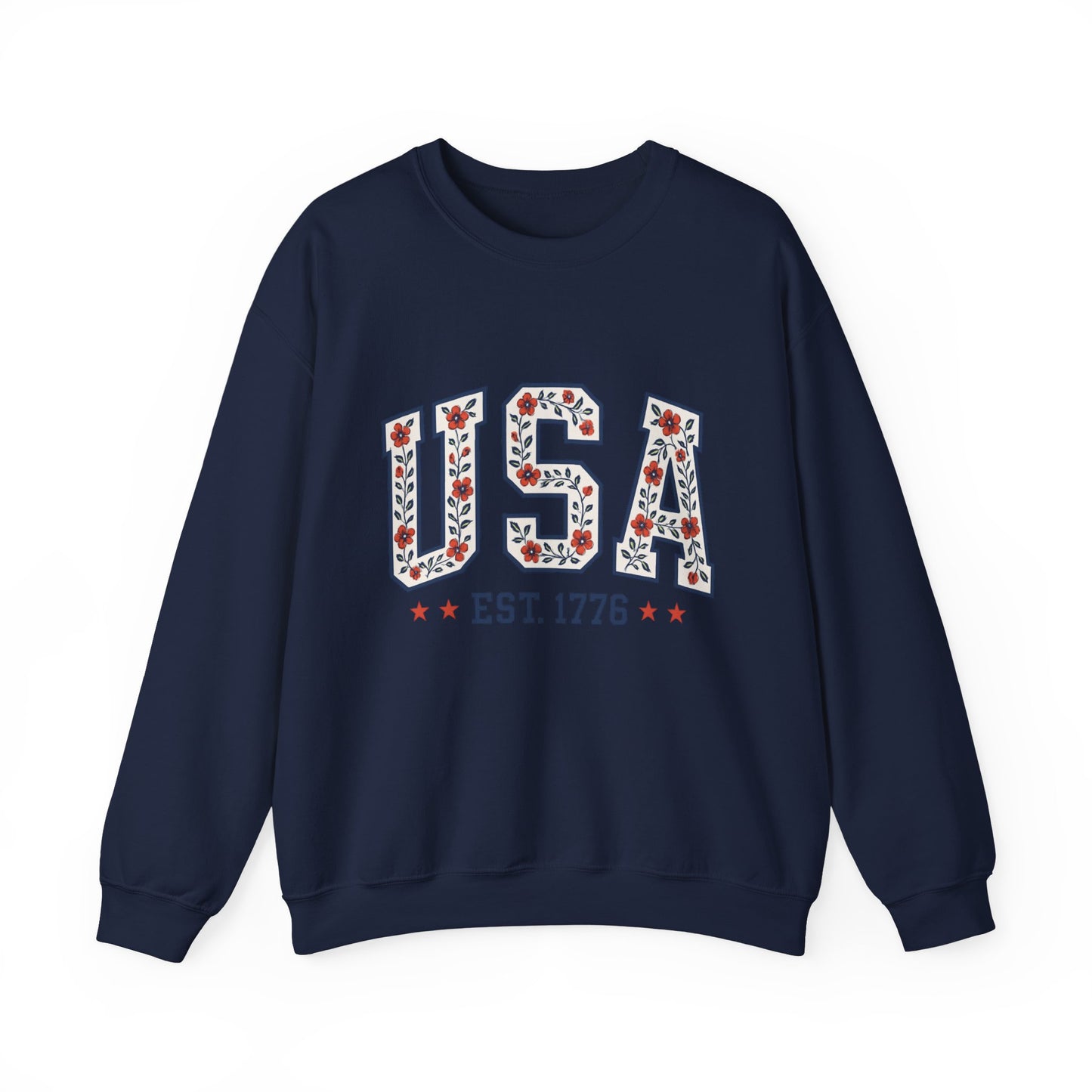 USA July 4th Unisex Sweatshirt, Patriotic Crewneck Pullover, Independence Day Apparel, American Flag Jumper, Fourth of July Gift, Red White