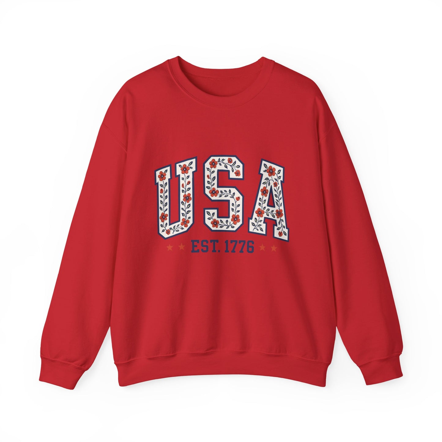 USA July 4th Unisex Sweatshirt, Patriotic Crewneck Pullover, Independence Day Apparel, American Flag Jumper, Fourth of July Gift, Red White