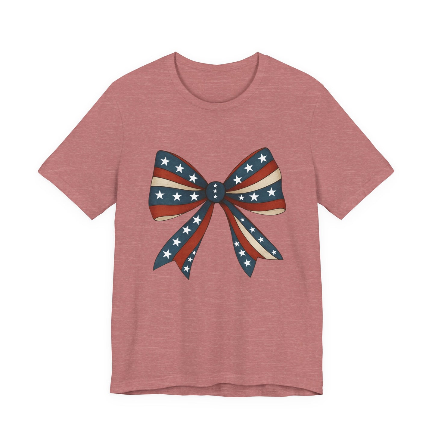 Patriotic Bow Tee, USA Flag Shirt, Independence Day Gift, Casual Summer Wear, Unisex Graphic Tee, Patriotic Tee, Fourth of July Shirt,