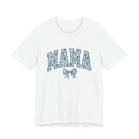 Mama Unisex Jersey Tee, Mother's Day Gift, Mom Shirt, Blue Ribbon Chinoiserie Mama Leoprad Shirt, Womens Tees Mama