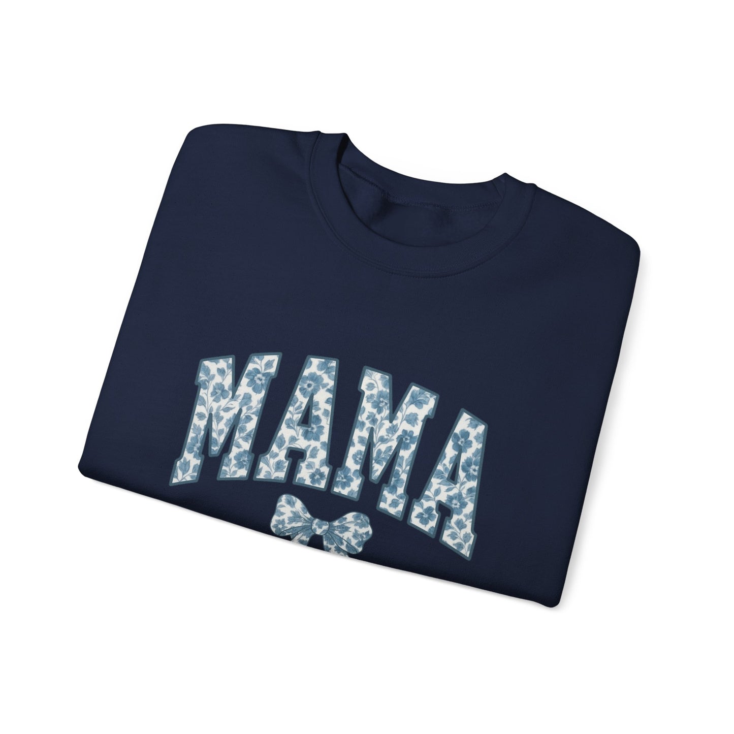 Mama Sweatshirt, Blue Ribbon Shirt, Mothers Day Gift, Aesthetic Gift Mom, Chinoiserie Shirt, Mama Leoprad Shirt, Momgifttee, Blue Mama Shirt