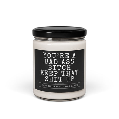 You're A Bad Ass Bitch, Empowering Scented Candle, Night Light, Spa Gift, Self-Care Essential, Motivational Candle, Funny Valentines Day
