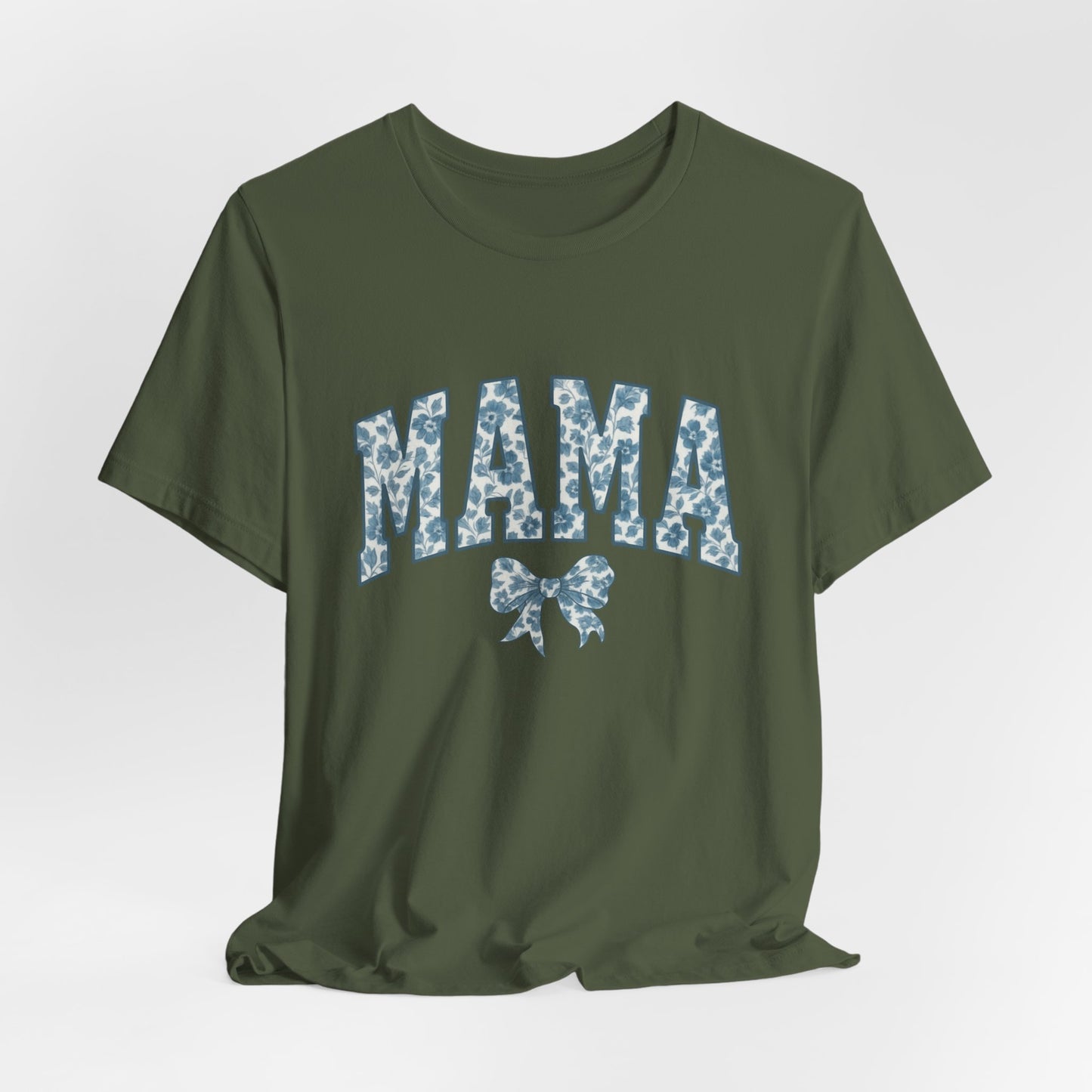 Mama Unisex Jersey Tee, Mother's Day Gift, Mom Shirt, Blue Ribbon Chinoiserie Mama Leoprad Shirt, Womens Tees Mama