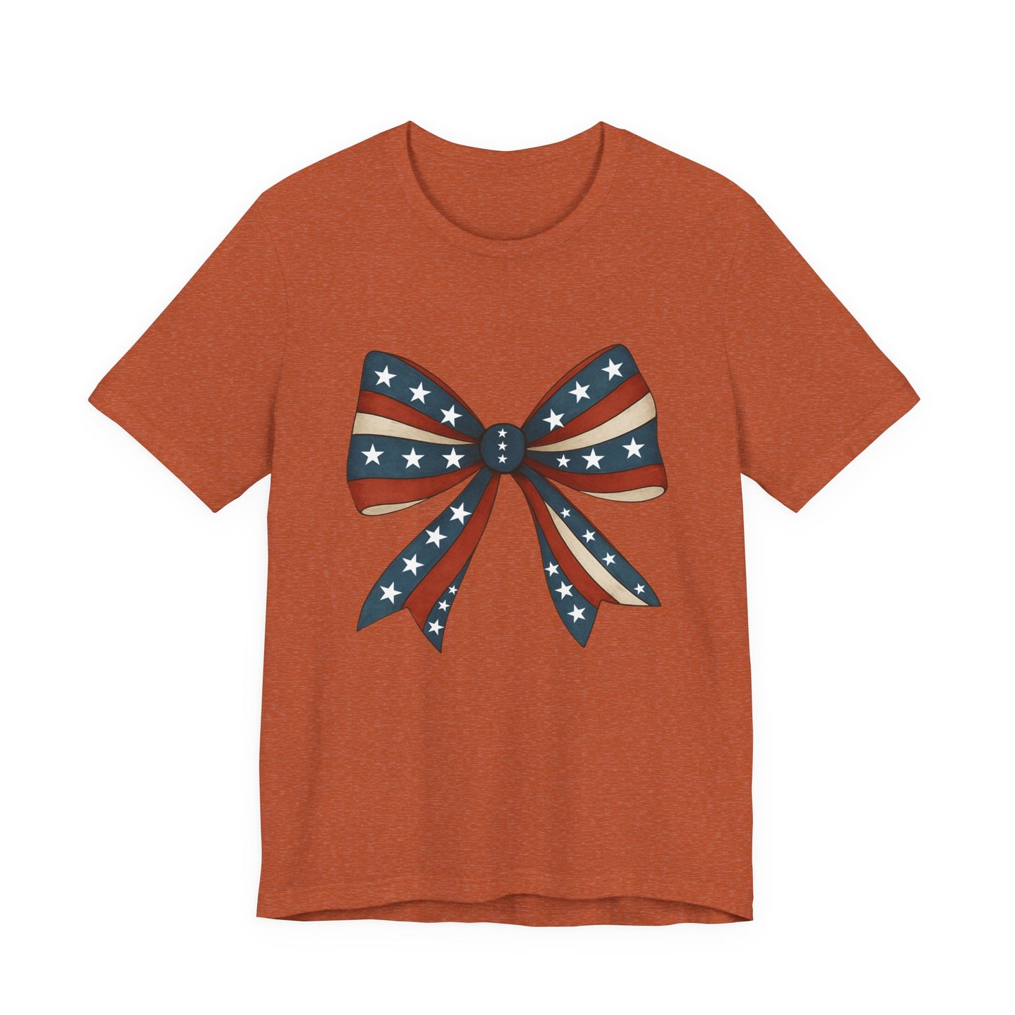 Patriotic Bow Tee, USA Flag Shirt, Independence Day Gift, Casual Summer Wear, Unisex Graphic Tee, Patriotic Tee, Fourth of July Shirt,