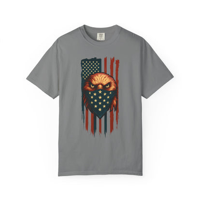 Patriotic Eagle Tee, Unisex Garment-Dyed T-shirt, American Flag Shirt, Outdoor Adventure Apparel, Independence Day Gift, Casual Style