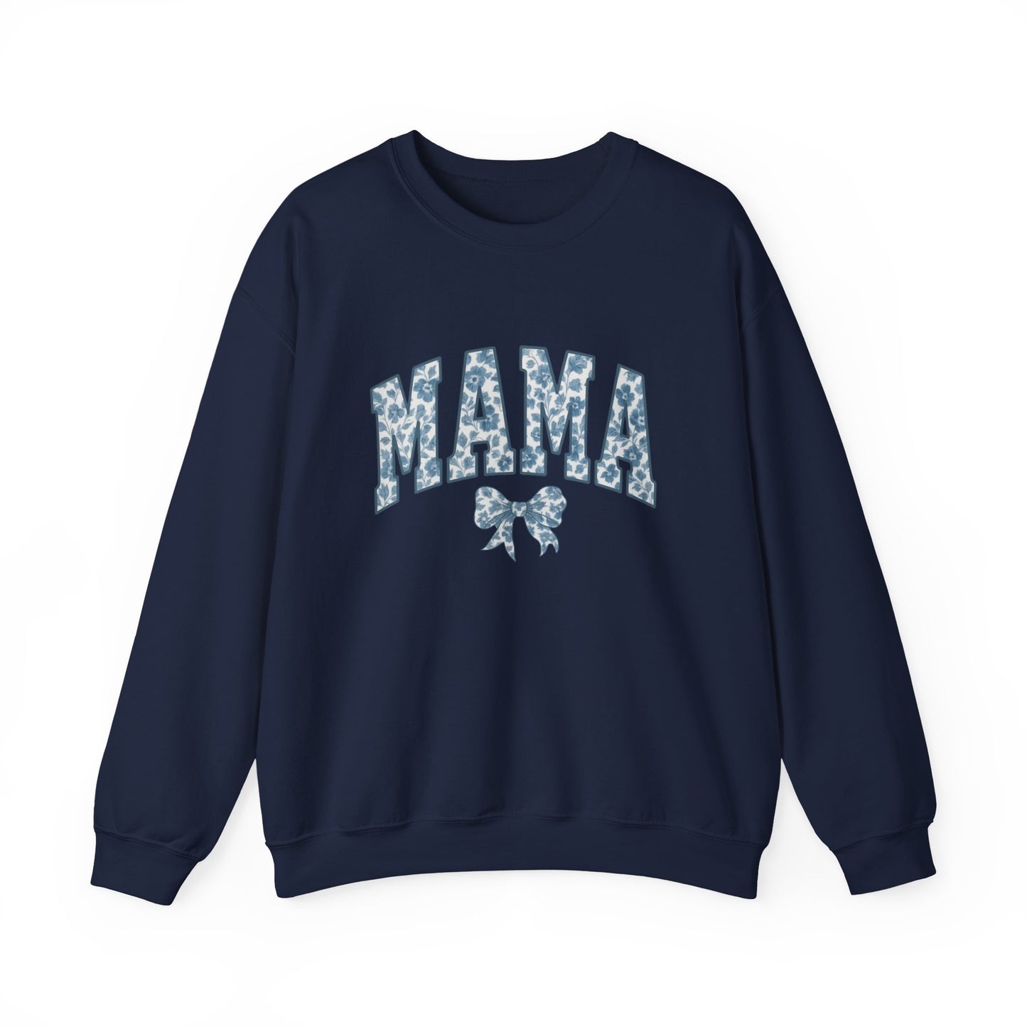 Mama Sweatshirt, Blue Ribbon Shirt, Mothers Day Gift, Aesthetic Gift Mom, Chinoiserie Shirt, Mama Leoprad Shirt, Momgifttee, Blue Mama Shirt