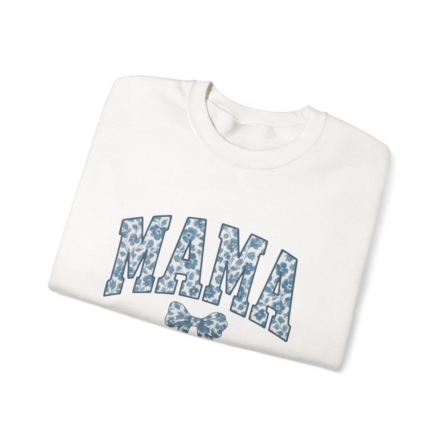 Mama Sweatshirt, Blue Ribbon Shirt, Mothers Day Gift, Aesthetic Gift Mom, Chinoiserie Shirt, Mama Leoprad Shirt, Momgifttee, Blue Mama Shirt