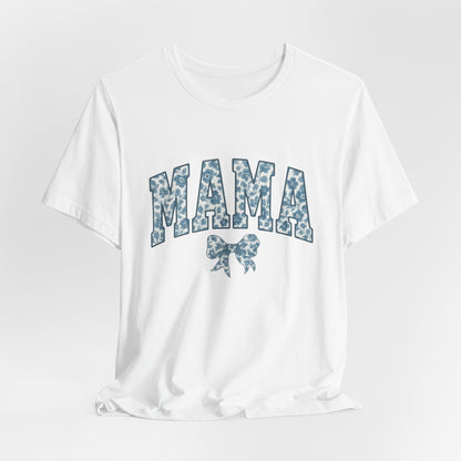 Mama Unisex Jersey Tee, Mother's Day Gift, Mom Shirt, Blue Ribbon Chinoiserie Mama Leoprad Shirt, Womens Tees Mama