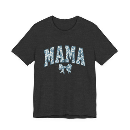 Mama Unisex Jersey Tee, Mother's Day Gift, Mom Shirt, Blue Ribbon Chinoiserie Mama Leoprad Shirt, Womens Tees Mama