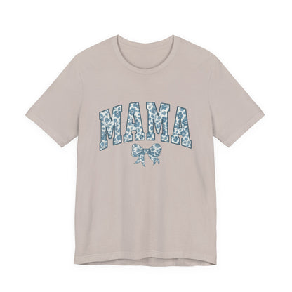 Mama Unisex Jersey Tee, Mother's Day Gift, Mom Shirt, Blue Ribbon Chinoiserie Mama Leoprad Shirt, Womens Tees Mama