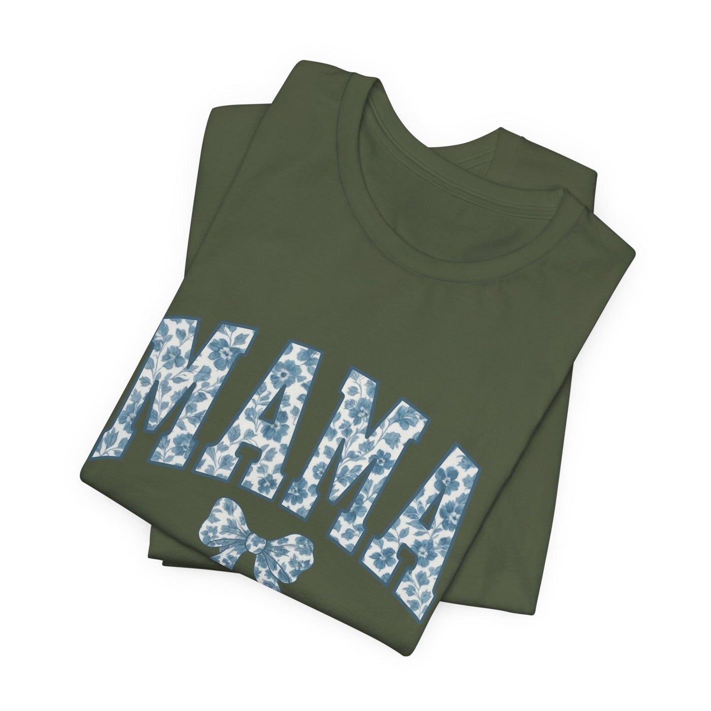 Mama Unisex Jersey Tee, Mother's Day Gift, Mom Shirt, Blue Ribbon Chinoiserie Mama Leoprad Shirt, Womens Tees Mama
