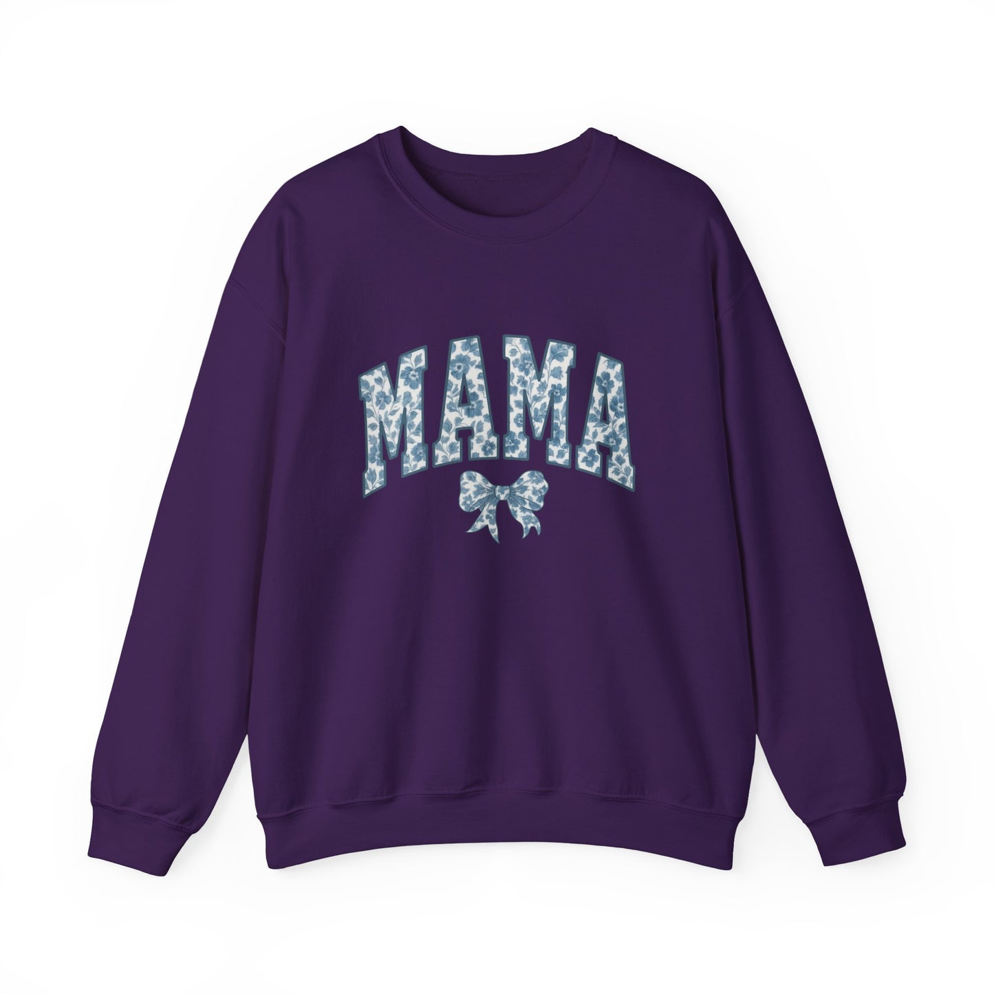 Mama Sweatshirt, Blue Ribbon Shirt, Mothers Day Gift, Aesthetic Gift Mom, Chinoiserie Shirt, Mama Leoprad Shirt, Momgifttee, Blue Mama Shirt
