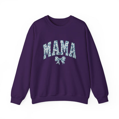 Mama Sweatshirt, Blue Ribbon Shirt, Mothers Day Gift, Aesthetic Gift Mom, Chinoiserie Shirt, Mama Leoprad Shirt, Momgifttee, Blue Mama Shirt