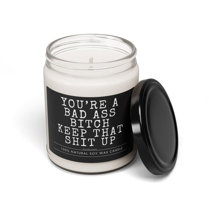 You're A Bad Ass Bitch, Empowering Scented Candle, Night Light, Spa Gift, Self-Care Essential, Motivational Candle, Funny Valentines Day