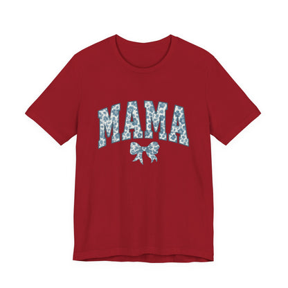 Mama Unisex Jersey Tee, Mother's Day Gift, Mom Shirt, Blue Ribbon Chinoiserie Mama Leoprad Shirt, Womens Tees Mama