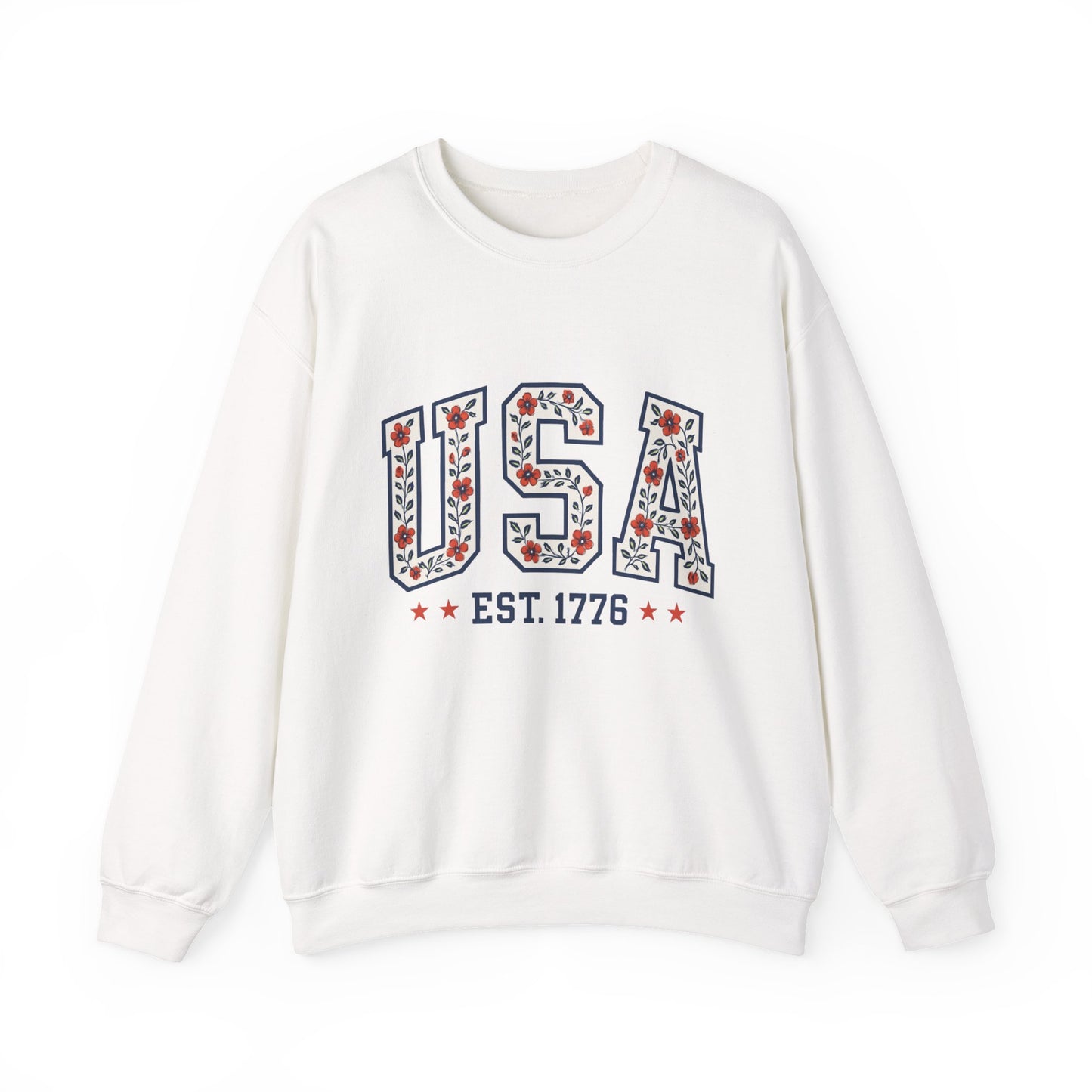 USA July 4th Unisex Sweatshirt, Patriotic Crewneck Pullover, Independence Day Apparel, American Flag Jumper, Fourth of July Gift, Red White