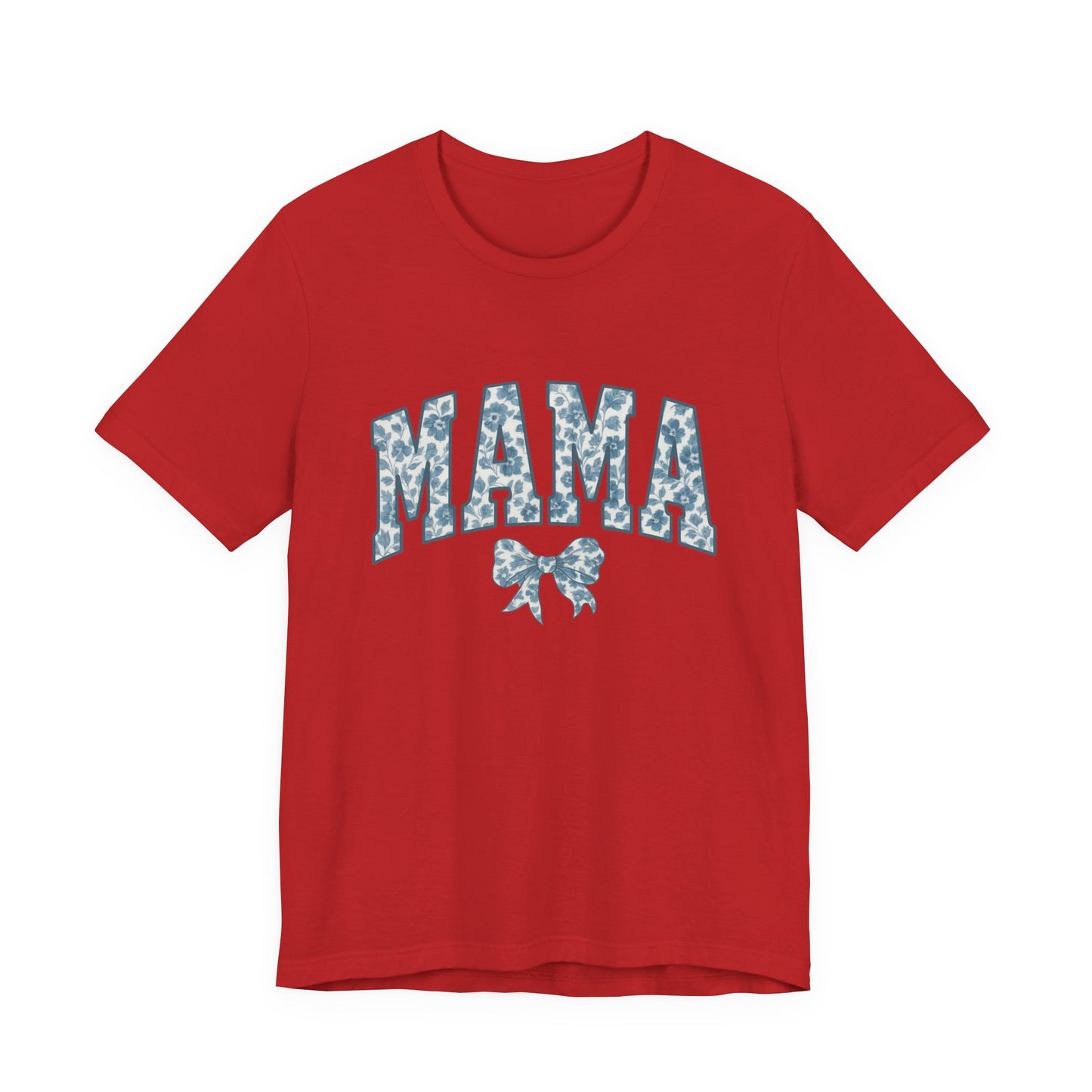 Mama Unisex Jersey Tee, Mother's Day Gift, Mom Shirt, Blue Ribbon Chinoiserie Mama Leoprad Shirt, Womens Tees Mama
