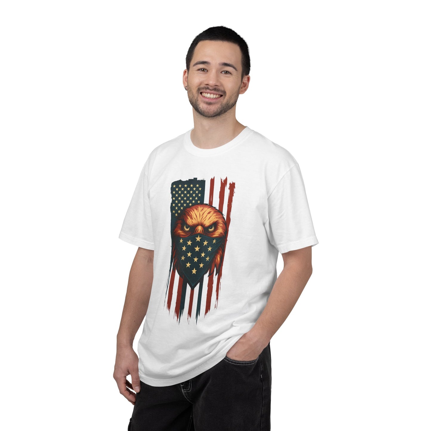 Patriotic Eagle Tee, Unisex Garment-Dyed T-shirt, American Flag Shirt, Outdoor Adventure Apparel, Independence Day Gift, Casual Style