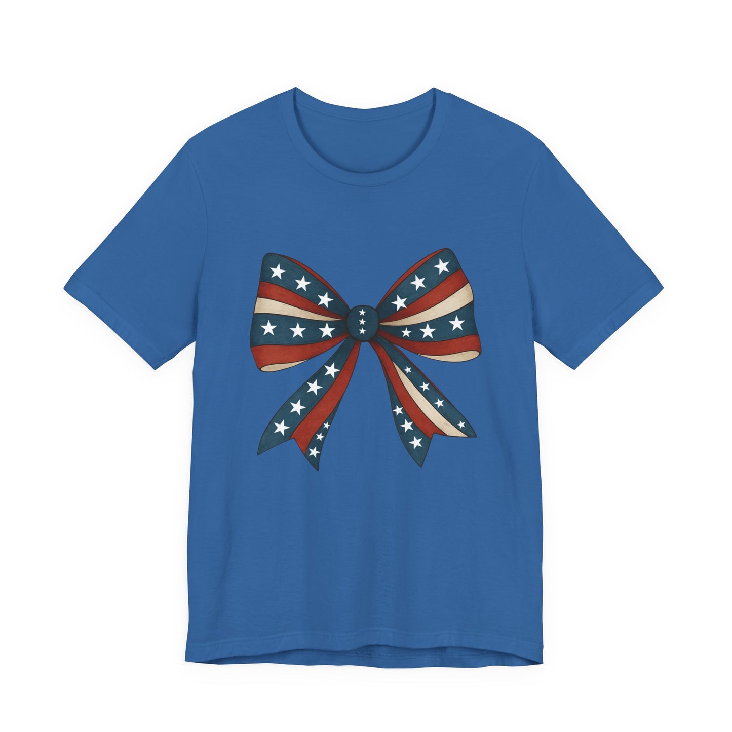 Patriotic Bow Tee, USA Flag Shirt, Independence Day Gift, Casual Summer Wear, Unisex Graphic Tee, Patriotic Tee, Fourth of July Shirt,