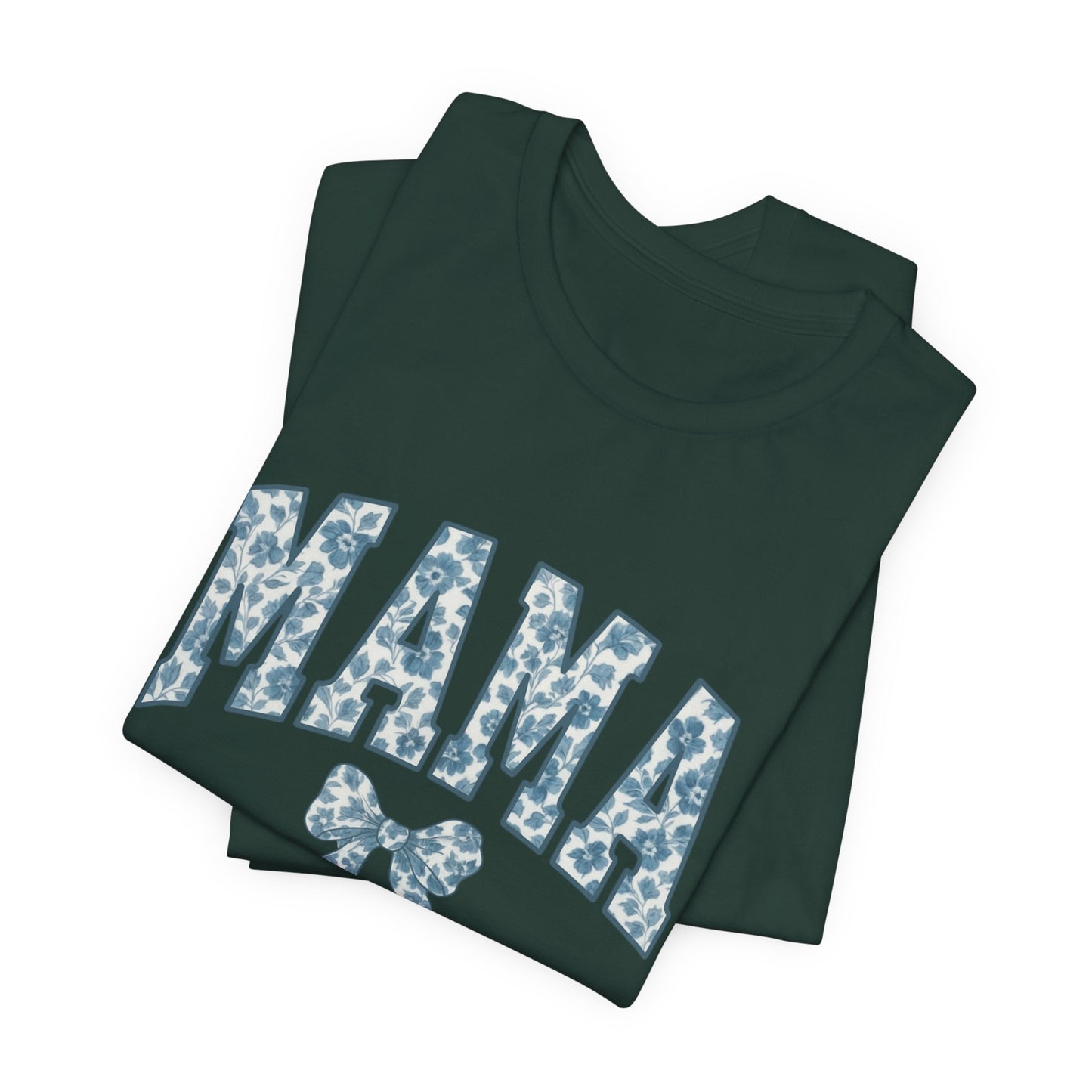Mama Unisex Jersey Tee, Mother's Day Gift, Mom Shirt, Blue Ribbon Chinoiserie Mama Leoprad Shirt, Womens Tees Mama
